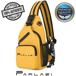 Parlazi Men Women Sling Bag Chest Cross Body Waterproof Travel Backpack Yellow
